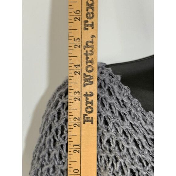 Decree Womens Sweater Scoop Neck Quarter Sleeve Open Knit Gray Small - Picture 8 of 8